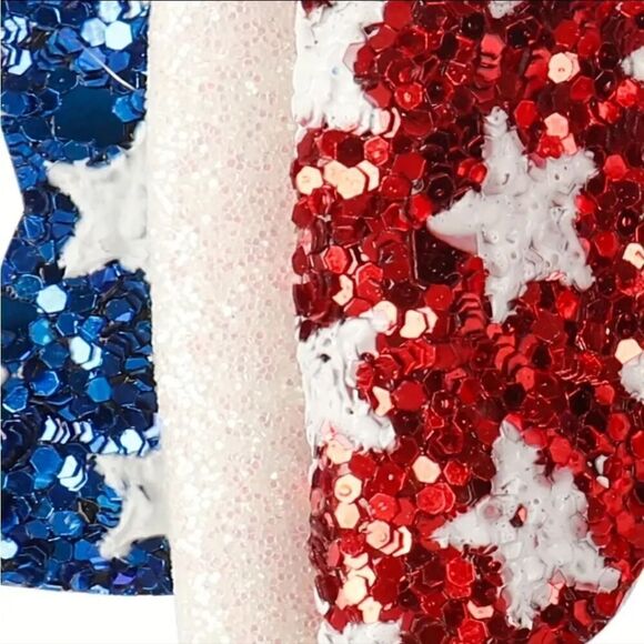 Girls sequin patrotic july 4th hair bow - Picture 3 of 4